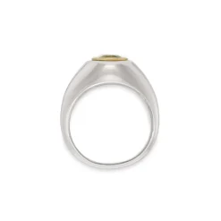 Solitaire Oval Ring | Green Peridot | Mixed Metals