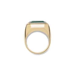 Solitaire Ring | Emerald | Smaller Scale | Mixed Metals