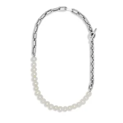 Trio Elm Bracelet | Two Wrap I White Pearls | Sterling Silver