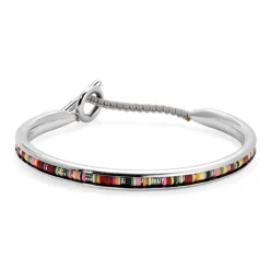 Tunal Round Cuff | Maroon Pattern | Sterling Silver